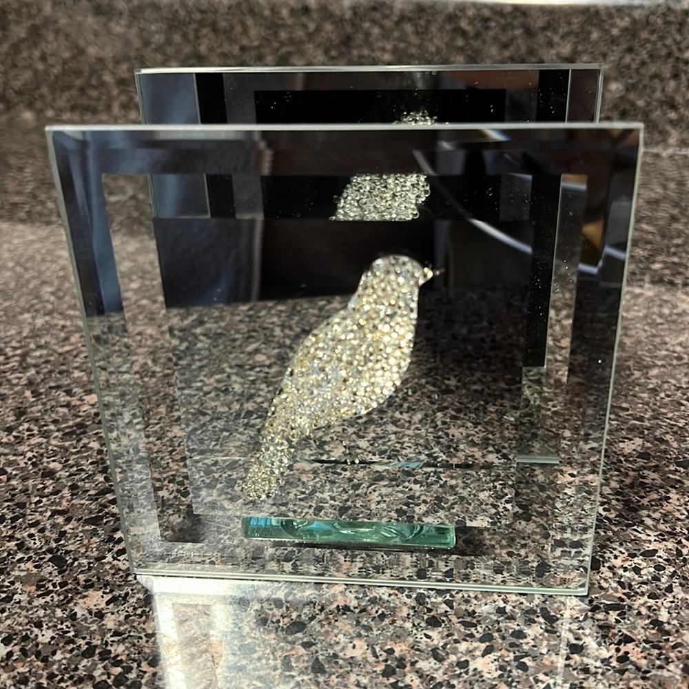 🆕 Glass Candle Holder (Bird Design)